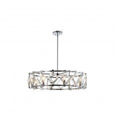 6 Light pendant glass chrome (E12) (1269C6) 6 Light pendant glass chrome (E12) (1269C6)