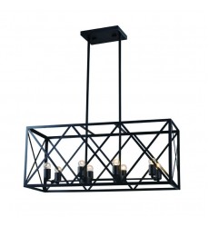 8 Light rect pendant black (E26) (1271C8) 8 Light rect pendant black (E26) (1271C8)
