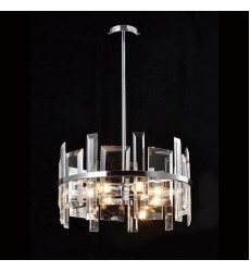 6 Light pendant glass chrome (E12) (1276C6) 6 Light pendant glass chrome (E12) (1276C6)