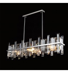 8 Light rect pendant glass chrome (E12) (1276C8-RT) 8 Light rect pendant glass chrome (E12) (1276C8-RT)
