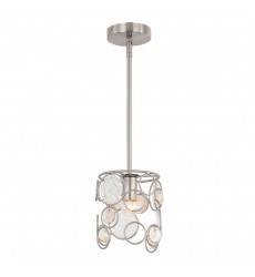 Single light pendant brush nickel/ clear and amber glass (E26) (1279C) Single light pendant brush nickel/ clear and amber glass (E26) (1279C)