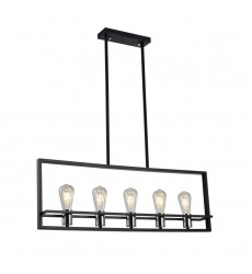  5 Light rectangular pendant sand black (E26) (1281C5)