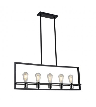  5 Light rectangular pendant sand black (E26) (1281C5)