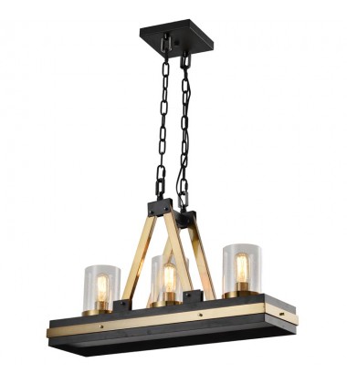 3 Light pendant w/glass shade matt black (E26) (1288C3) 3 Light pendant w/glass shade matt black (E26) (1288C3)