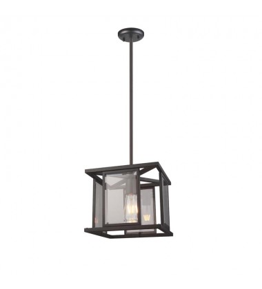  1 Light square pendant w/glass sand black (E26) (1302C)