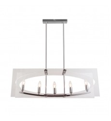  5 Light rectangular pendant chrome (E12) (1306C5)