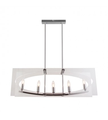  5 Light rectangular pendant chrome (E12) (1306C5)
