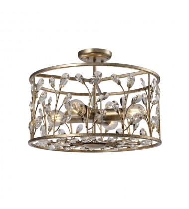 4 Light modern crystal flush mount antique gold finish (E26) (1319FM4) 4 Light modern crystal flush mount antique gold finish (E26) (1319FM4)
