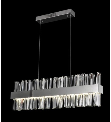  67w LED linear crystal pendant 4000K chrome (2040C67-LR)