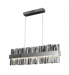  75w LED linear crystal pendant 4000K chrome (2040C75-LR)