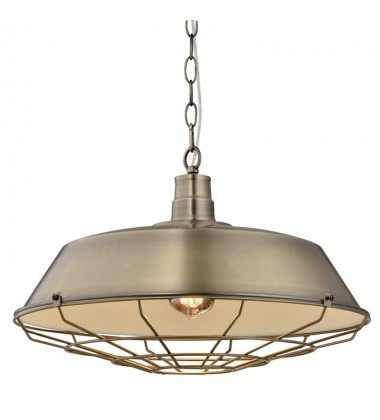  Single light antique brass metal pendant large (E26) (3002P-L-AB)