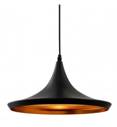 Single light black aluminium pendant (E26) white inside (3007P) Single light black aluminium pendant (E26) white inside (3007P)