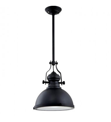 Single light black metal pendant w/glass diffuser (E26) (3008P) Single light black metal pendant w/glass diffuser (E26) (3008P)