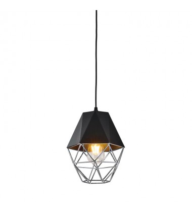  Single light pendant matt black + chrome (E26) (3051P)