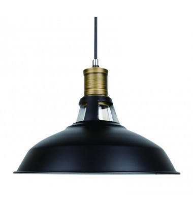  Single light pendant black large (E26) (3076P-BK-L)