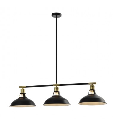  3 Light black industrial style pendant (E26) (3082P3)