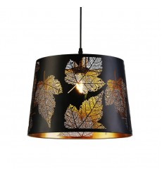 Single light pendant w/ fabric shade - maple leaf print (E26) (3087P) Single light pendant w/ fabric shade - maple leaf print (E26) (3087P)