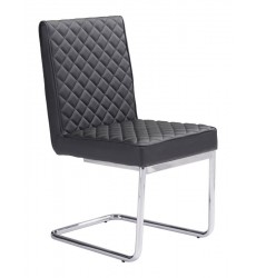  Quilt Armless Dining Chair Black (100187) - Zuo Modern