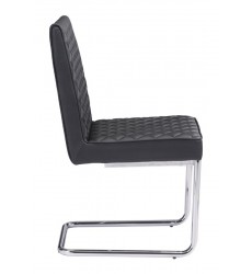  Quilt Armless Dining Chair Black (100187) - Zuo Modern