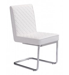  Quilt Armless Dining Chair White (100188) - Zuo Modern