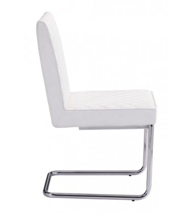  Quilt Armless Dining Chair White (100188) - Zuo Modern