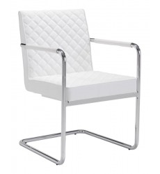  Quilt Dining Chair White (100190) - Zuo Modern
