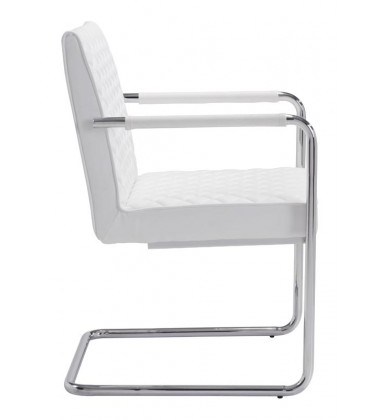  Quilt Dining Chair White (100190) - Zuo Modern