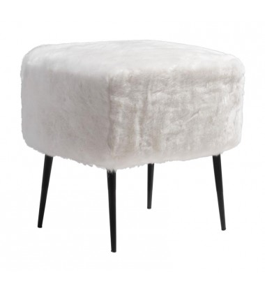  Fuzz Stool White (100192) - Zuo Modern