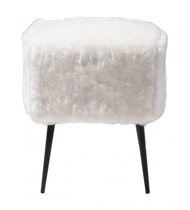 Fuzz Stool White (100192) - Zuo Modern  Fuzz Stool White (100192) - Zuo Modern