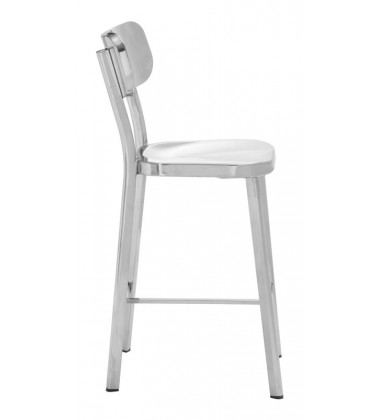  Winter Counter Chair Stainless Steel (100302) - Zuo Modern