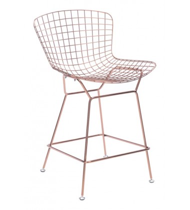  Wire Counter Chair Rose Gold (100363) - Zuo Modern