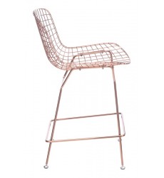  Wire Counter Chair Rose Gold (100363) - Zuo Modern