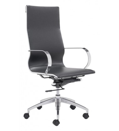  Glider Hi Back Office Chair Black (100371) - Zuo Modern