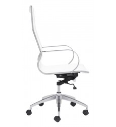  Glider Hi Back Office Chair White (100372) - Zuo Modern
