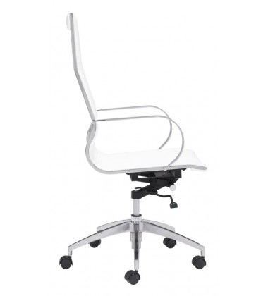  Glider Hi Back Office Chair White (100372) - Zuo Modern
