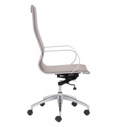  Glider Hi Back Office Chair Taupe (100373) - Zuo Modern
