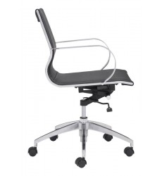  Glider Low Back Office Chair Black (100374) - Zuo Modern