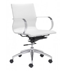  Glider Low Back Office Chair White (100375) - Zuo Modern
