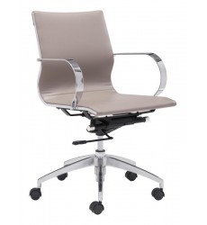  Glider Low Back Office Chair Taupe (100376) - Zuo Modern
