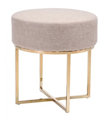  Bon Stool Beige & Stainless (100637) - Zuo Modern