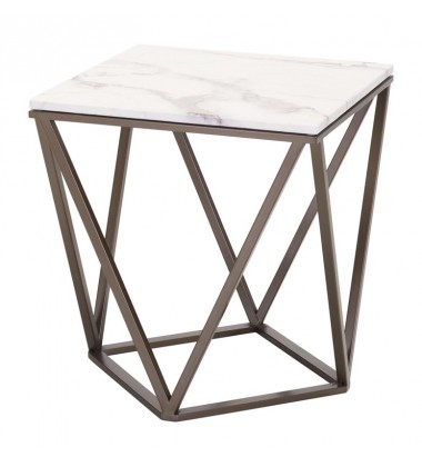  Tintern End Table Stone & A. Brass (100658) - Zuo Modern