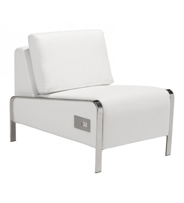  Thor Armless Chair White (100676) - Zuo Modern