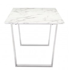  Atlas Dining Table Stone & Brushed Ss (100707) - Zuo Modern