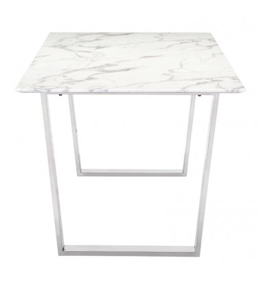  Atlas Dining Table Stone & Brushed Ss (100707) - Zuo Modern