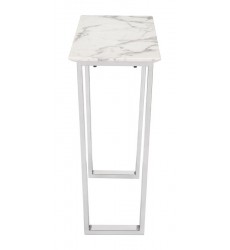  Atlas Console Table Stone & Brushed Stainless Steel (100709) - Zuo Modern
