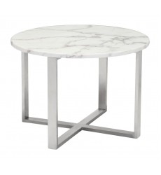  Globe End Table Stone & Ss (100710) - Zuo Modern