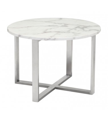  Globe End Table Stone & Ss (100710) - Zuo Modern