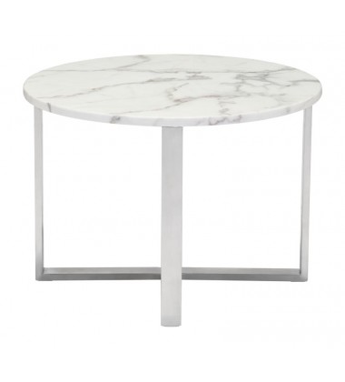 Globe End Table Stone & Ss (100710) - Zuo Modern