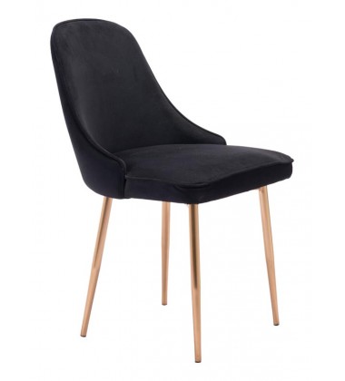  Merritt Dining Chair Black Velvet (100856) - Zuo Modern