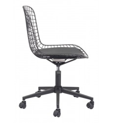  Wire Office Chair Black w/ Black Cushion (100949) - Zuo Modern